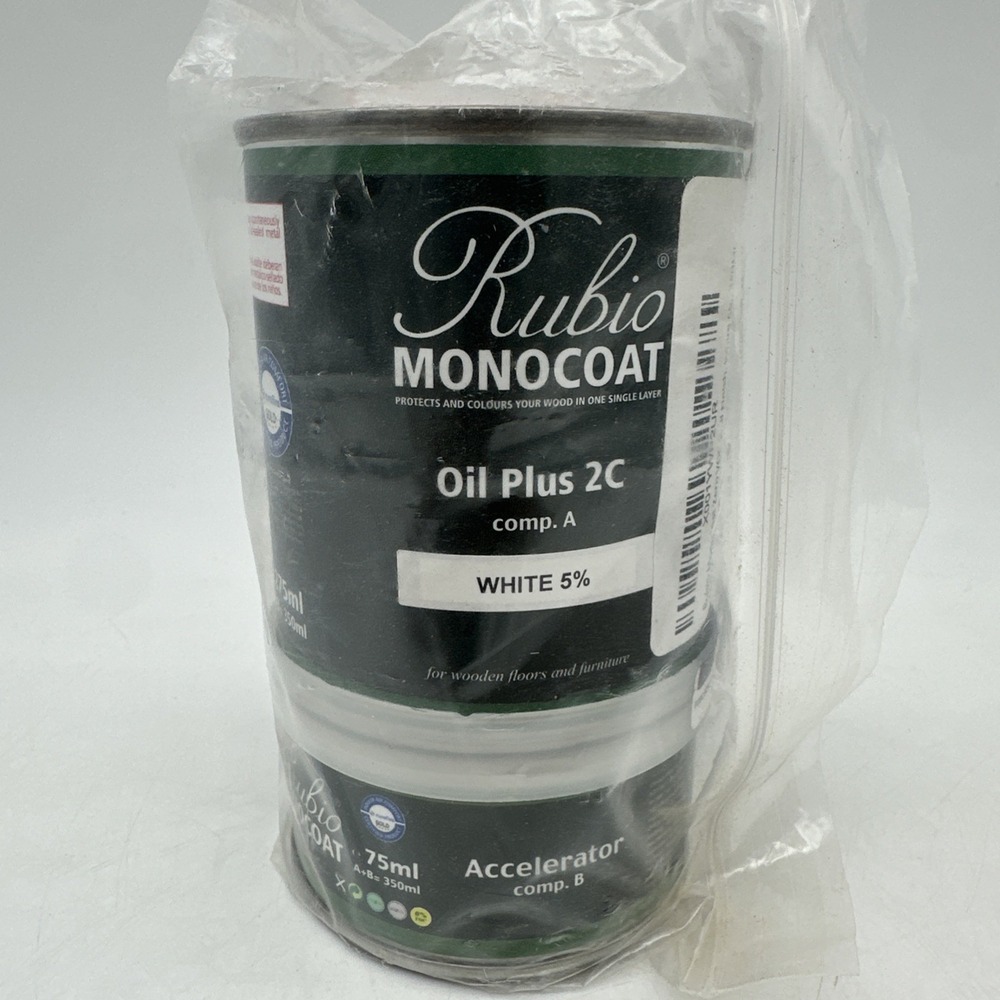 Rubio Monocoat Oil Plus 2C Comp A White 5% 275 ML With Accelerator 75 ML